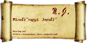 Misángyi Jenő névjegykártya